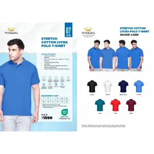 WINBARG Stretch Lycra Cotton Polo T-shirt (7 colors) 240gsm