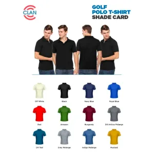 Clan Golf Polo T-Shirt (12 colors) Cotton 210gsm
