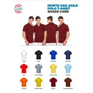Clan Monte Oak Agile Polo T-Shirt (12 colors) Cotton 190gsm
