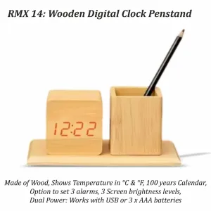  Wooden Digital clock with penstand


