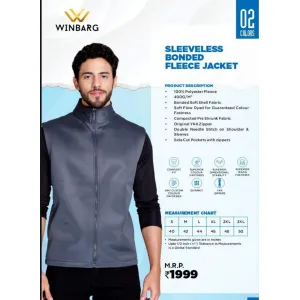 WINBARG Sleeveless Bonded Fleece Jacket (2 colors)
Poly Fleece 400gsm