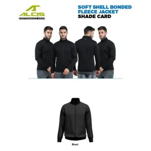 Alcis Soft Shell Bonded Fleece Jacket (Black) Poly Fleece 350gsm