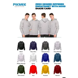 ZERO DEGREE
ZIPPERED SWEATSHIRT WITH HOOD (12 colors) Polycotton 350gsm