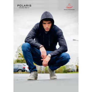 POLARIS Zipper Swaetshirt With Hood
(4 colors) PolyViscose Cotton 300gsm
