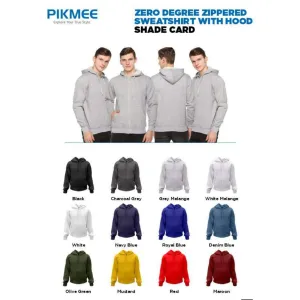 ZERO DEGREE
ZIPPERED SWEATSHIRT WITH HOOD (12 colors) Poly Cotton 350gsm