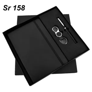 Sr 158: Black Elastic 3 in 1
Pen, Diary & Keychain