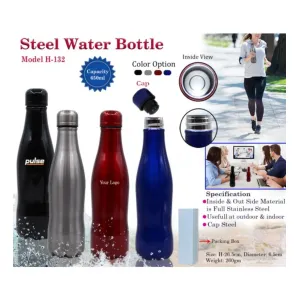 H132 Steel Water Bottle 650ml (4 colors)