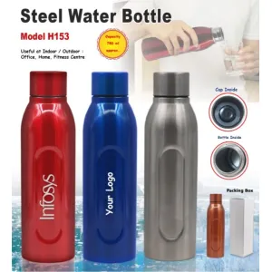 H153 Steel Water Bottle 750ml (4 colors)