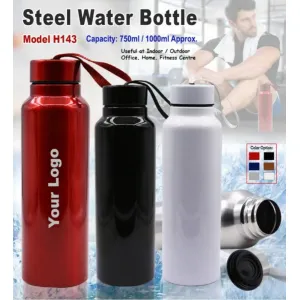H143 Steel Water Bottle 750ml (6 colors)