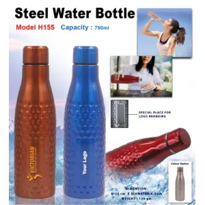 H155 Steel Water Bottle 750ml (4 colors)
