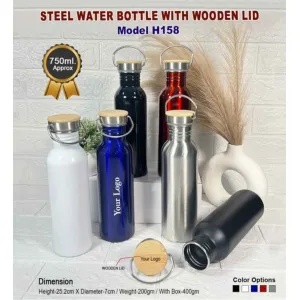 H158 - 750ml Steel Bottle (6 colors)