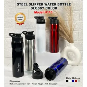H113 - 800ml Steel Bottle Glossy (5 colors)