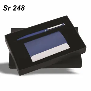 Sr 248: Blue Cardholder with chrome parts & Pen

Pen & Cardholder Set

