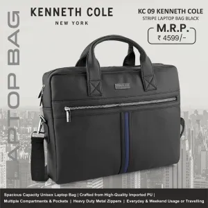 Kenneth Cole New York KC09 Stripes Laptop Bag (Black)