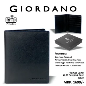 Giordano RFID Protection Passport Holder - Black 