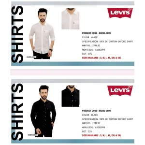 Levi's 100% BCI Cotton Oxford Shirt (3 colors) 