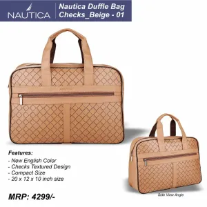 NAUTICA Duffel Bag - Checks Beige 