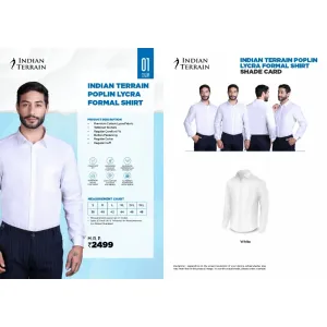 Indian Terrain Men's Classic Poplin Full Sleeve Shirt (White)