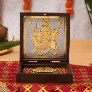 Maa Durga Gold Plated with Charan Paduka - M