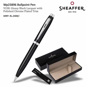 Sheaffer Gift 100 9338 Ballpoint Pen Glossy Black with Chrome-Plated Trim