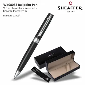 Sheaffer 300 9312 Glossy Black Ballpoint Pen With Chrome Trim
