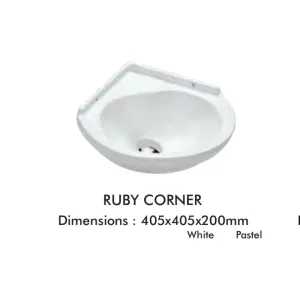 Johnson Ruby Corner Wash Basin -Pastel