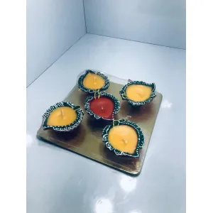 Small Diya Tray - Set of 5Pcs