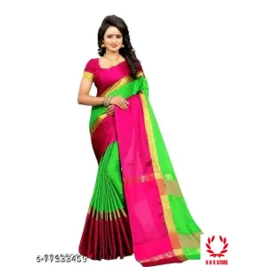 Stylish fancy saree
Saree Fabric: Cotton
Blouse: Running Blouse