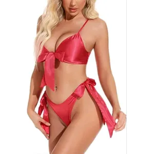 Women's & Girl's Soft Satin Nightwear Set