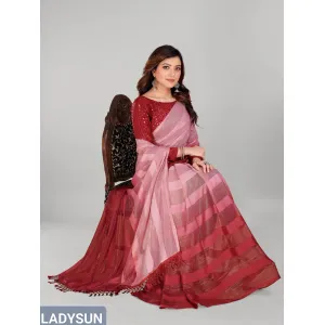 Fancy Sequined Embroidered Georgette Saree with Blouse Piece