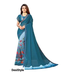 Fancy Georgette Saree with Blouse Piece