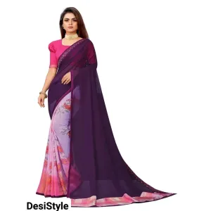 Fancy Georgette Saree with Blouse Piece
