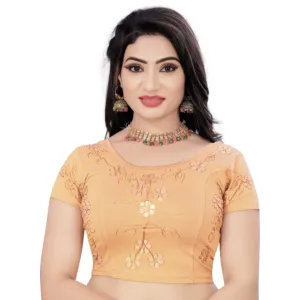 Women Round Neck Short Sleeve Blouse