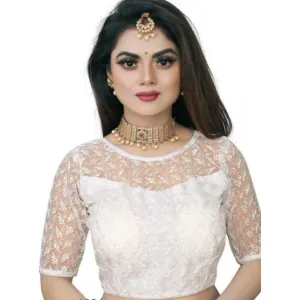 FANCY FLOWER NET BLOUSE FOR WOMEN