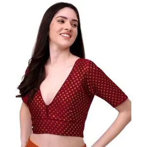 Stylised V neck Designer Blouse