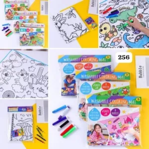 1926 WASHABLE/REUSABLE Coloring Mat | Coloring mat with 6 Markers | Easy to wash & draw ag