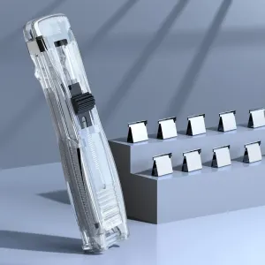 SEAMLESS STEPLER WITH 50 PCS CLIPS (TRANSPRENT) (B17)

