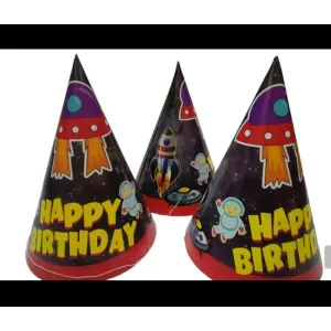 8924 (10 Pieces ) Party Theme Paper Cone Cap/Birthday Hat


