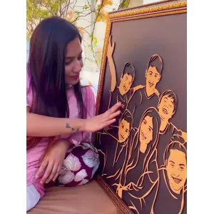 $333 - $380  ✅Carved wooden Family portraits