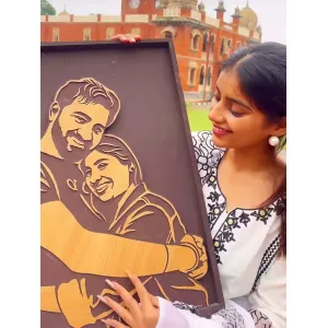 $71 - $380 ✅ Couple wooden portraits 