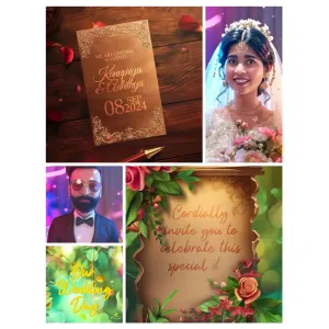 $99-$104 ✅3D Caricature wedding short video (invitation)
