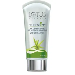 LOTUS HERBALS WhiteGlow 3-In-1 Deep Cleansing Skin Whitening Facial Foam, face wash, for a