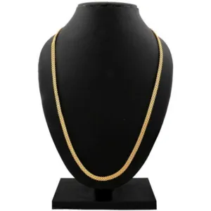 Fashion Frill Golden Interlink Criss cross Pattern Gold Chain Gold-plated Plated Brass Cha