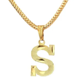 TulipMash Alphabet S Premium Quality Locket With golden Chain For Everyone (Pack Of -1 ) G