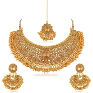 Sukkhi Alloy Jewel Set

Necklace, Earring & Maang Tikka Set

For Women, Girls

Gold-plated