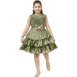 DSJ TRENDS Indi Girls Midi/Knee Length Festive/Wedding Dress

Color: Moss Green, Onion Pin