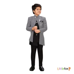 Boys Ethnic Sherwani Set | Black Colour