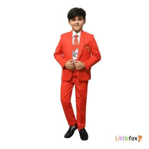 5 Piece Coat Suit Set | Baby Red Colour