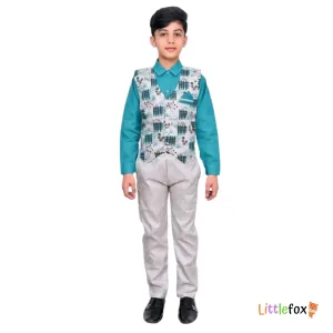 Boys 3-Piece Suit | Vibrant Kyan Colour