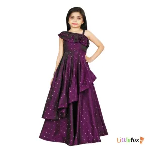 Party Wear Gown For Girls | Purple Colour